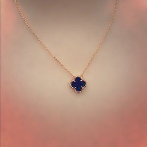 - Gold malachite clover necklace